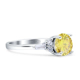 Round Vintage Style Ring Baguette Cubic Zirconia 925 Sterling Silver
