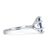 Marquise Solitaire Engagement Ring 6X12 Lab Alexandrite 925 Sterling Silver