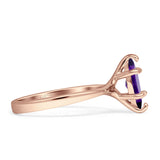 Marquise Solitaire Engagement Ring 5X10 Natural Amethyst 925 Sterling Silver