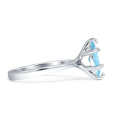 Marquise Solitaire Engagement Ring 7X14 Natural Aquamarine 925 Sterling Silver