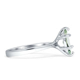 Marquise Solitaire Engagement Ring 7X14 Natural Green Amethyst Prasiolite 925 Sterling Silver