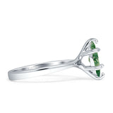 Marquise Solitaire Engagement Ring 7X14 Natural Green Moss Agate 925 Sterling Silver