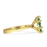 Marquise Solitaire Engagement Ring 6X12 Natural Green Moss Agate 925 Sterling Silver