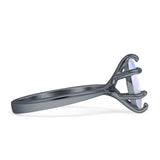 Marquise Solitaire Engagement Ring 6X12 Natural Moonstone 925 Sterling Silver