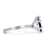 Marquise Solitaire Engagement Ring 5X10 Natural Black Onyx 925 Sterling Silver