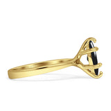 Marquise Solitaire Engagement Ring 6X12 Natural Black Onyx 925 Sterling Silver