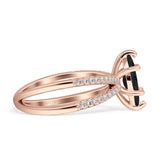 Marquise Split Shank X Ring Cubic Zirconia 925 Sterling Silver