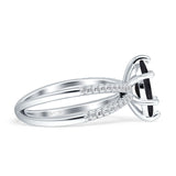 Marquise Split Shank X Ring Cubic Zirconia 925 Sterling Silver