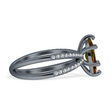 Marquise Split Shank X Ring Cubic Zirconia 925 Sterling Silver