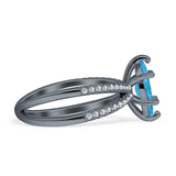 Marquise Split Shank X Ring Cubic Zirconia 925 Sterling Silver