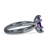 Marquise Split Shank X Ring