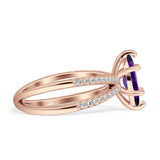 Marquise Split Shank X Ring