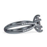 Marquise Split Shank X Ring