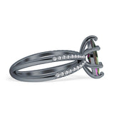 Marquise Split Shank X Ring Cubic Zirconia 925 Sterling Silver