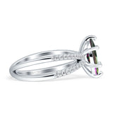 Marquise Split Shank X Ring Cubic Zirconia 925 Sterling Silver