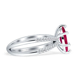 Marquise Split Shank X Ring Cubic Zirconia 925 Sterling Silver