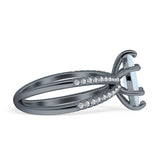 Marquise Split Shank X Ring Cubic Zirconia 925 Sterling Silver