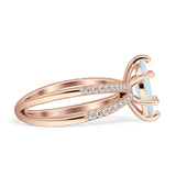 Marquise Split Shank X Ring Cubic Zirconia 925 Sterling Silver