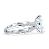 Marquise Split Shank X Ring Cubic Zirconia 925 Sterling Silver