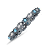 Full Eternity Stackable Band 2.6mm Tarquise Cubic Zirconia 925 Sterling Silver