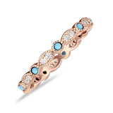 Full Eternity Stackable Band 2.6mm Tarquise Cubic Zirconia 925 Sterling Silver