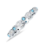 Full Eternity Stackable Band 2.6mm Tarquise Cubic Zirconia 925 Sterling Silver