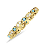 Full Eternity Stackable Band 2.6mm Tarquise Cubic Zirconia 925 Sterling Silver