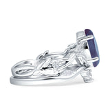 Marquise Split Shank Leaf Floral Ring