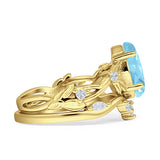 Marquise Split Shank Leaf Floral Ring