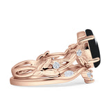 Marquise Split Shank Leaf Floral Ring