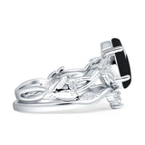 Marquise Split Shank Leaf Floral Ring