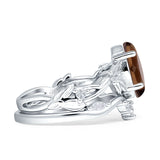 Marquise Split Shank Leaf Floral Ring