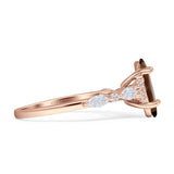 Marquise Split Shank Leaf Floral Ring