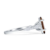 Marquise Split Shank Leaf Floral Ring