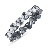 Stackable Ring Full Eternity Cubic Zirconia 925 Sterling Silver