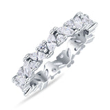 Stackable Ring Full Eternity Cubic Zirconia 925 Sterling Silver