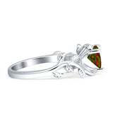 Heart Leaf Art Deco Promise Ring Cubic Zirconia 925 Sterling Silver