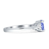 Three Stone Heart Promise Ring Cubic Zirconia 925 Sterling Silver
