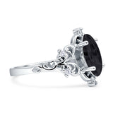 Vintage Style Engagement Ring Marquise Cubic Zirconia 925 Sterling Silver