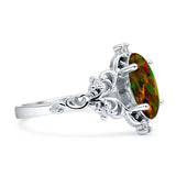 Vintage Style Engagement Ring Marquise Cubic Zirconia 925 Sterling Silver