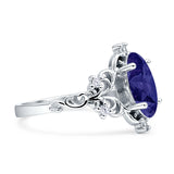 Vintage Style Engagement Ring Marquise Cubic Zirconia 925 Sterling Silver