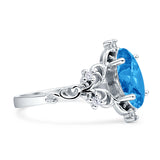 Vintage Style Engagement Ring Marquise Cubic Zirconia 925 Sterling Silver