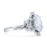 Vintage Style Engagement Ring Marquise Cubic Zirconia 925 Sterling Silver