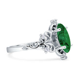 Vintage Style Engagement Ring Marquise Cubic Zirconia 925 Sterling Silver