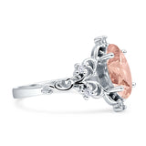 Vintage Style Engagement Ring Marquise Cubic Zirconia 925 Sterling Silver