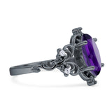 Marquise Filigree Floral Ring