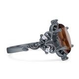 Marquise Filigree Floral Ring