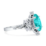 Vintage Style Engagement Ring Marquise Cubic Zirconia 925 Sterling Silver