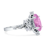 Vintage Style Engagement Ring Marquise Cubic Zirconia 925 Sterling Silver