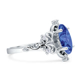 Vintage Style Engagement Ring Marquise Cubic Zirconia 925 Sterling Silver